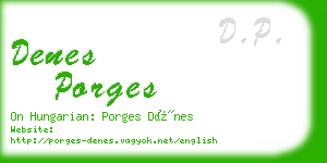 denes porges business card